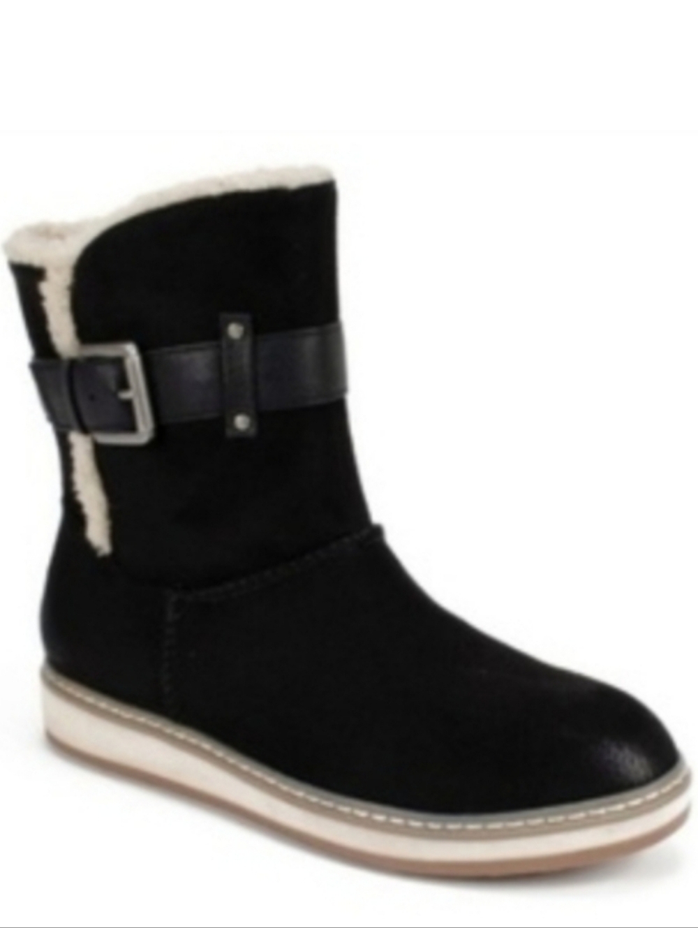 NEW! WHITE MOUNTAIN Black Sherpa Lined Taite Ankle Boots 10.5.